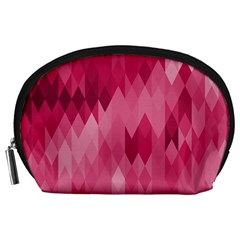 Blush Pink Geometric Pattern Accessory Pouch (large) by SpinnyChairDesigns