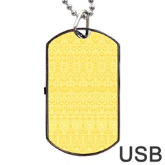 Boho Saffron Yellow Color Dog Tag Usb Flash (two Sides) by SpinnyChairDesigns