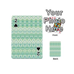 Boho Biscay Green Pattern Playing Cards 54 Designs (mini) by SpinnyChairDesigns