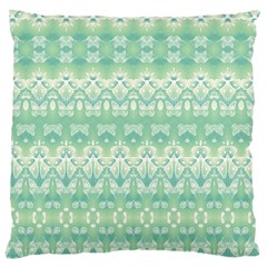 Boho Biscay Green Pattern Large Cushion Case (one Side) by SpinnyChairDesigns