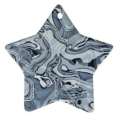Faded Blue Abstract Art Star Ornament (two Sides) by SpinnyChairDesigns
