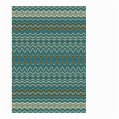 Boho Teal Green Stripes Small Garden Flag (two Sides) by SpinnyChairDesigns