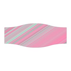 Turquoise And Pink Striped Stretchable Headband by SpinnyChairDesigns