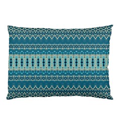 Boho Blue Teal Striped Pillow Case by SpinnyChairDesigns