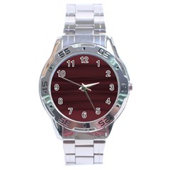 Burgundy Wine Ombre Stainless Steel Analogue Watch by SpinnyChairDesigns