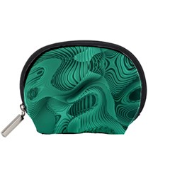 Biscay Green Swirls Accessory Pouch (small) by SpinnyChairDesigns