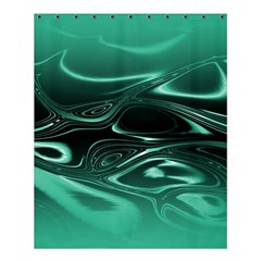 Biscay Green Black Swirls Shower Curtain 60  X 72  (medium) 