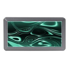 Biscay Green Black Swirls Memory Card Reader (mini) by SpinnyChairDesigns