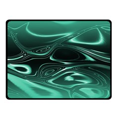 Biscay Green Black Swirls Double Sided Fleece Blanket (small)  by SpinnyChairDesigns