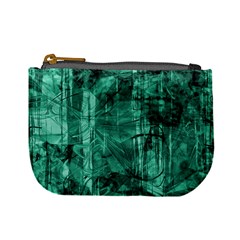 Biscay Green Black Textured Mini Coin Purse