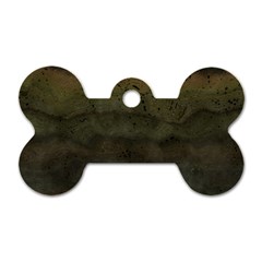 Army Green Grunge Texture Dog Tag Bone (one Side) by SpinnyChairDesigns