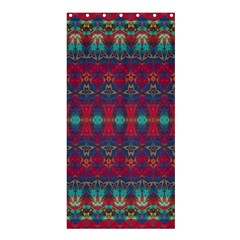 Boho Red Teal Pattern Shower Curtain 36  X 72  (stall)  by SpinnyChairDesigns