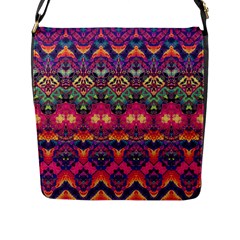 Boho Colorful Pattern Flap Closure Messenger Bag (l) by SpinnyChairDesigns