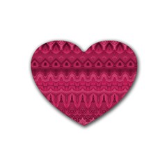 Boho Rose Pink Heart Coaster (4 Pack)  by SpinnyChairDesigns