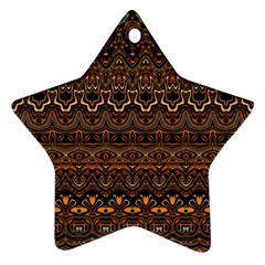 Boho Brown Gold Ornament (star) by SpinnyChairDesigns