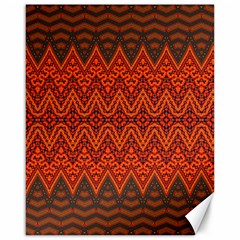 Boho Rust Orange Brown Pattern Canvas 16  X 20  by SpinnyChairDesigns