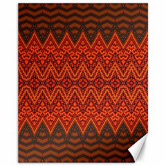 Boho Rust Orange Brown Pattern Canvas 11  X 14  by SpinnyChairDesigns