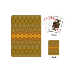 Boho Old Gold Pattern Playing Cards Single Design (mini) by SpinnyChairDesigns