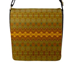 Boho Old Gold Pattern Flap Closure Messenger Bag (l) by SpinnyChairDesigns