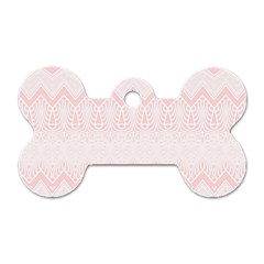 Boho Pastel Pink Pattern Dog Tag Bone (two Sides) by SpinnyChairDesigns