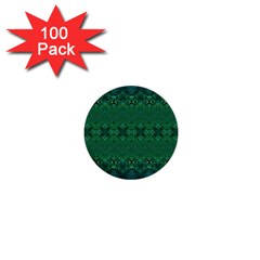 Boho Emerald Green And Blue  1  Mini Buttons (100 Pack)  by SpinnyChairDesigns