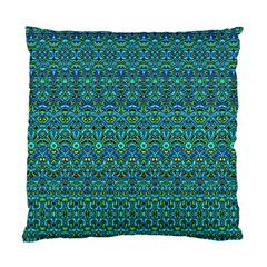 Boho Teal Green Blue Pattern Standard Cushion Case (one Side) by SpinnyChairDesigns