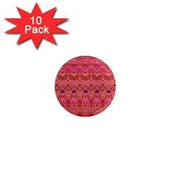 Boho Pink Pattern 1  Mini Magnet (10 Pack)  by SpinnyChairDesigns