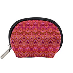 Boho Pink Pattern Accessory Pouch (small) by SpinnyChairDesigns