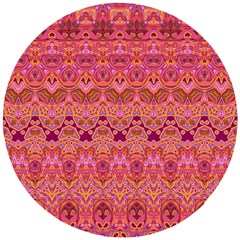 Boho Pink Pattern Wooden Puzzle Round by SpinnyChairDesigns