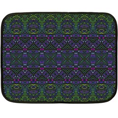 Boho Purple Green Pattern Double Sided Fleece Blanket (mini)  by SpinnyChairDesigns