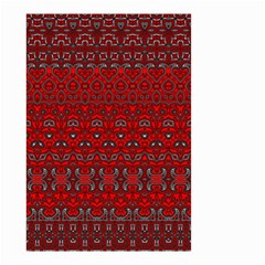 Boho Red Black Grey Small Garden Flag (two Sides) by SpinnyChairDesigns