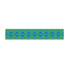 Boho Blue Green Pattern Flano Scarf (mini) by SpinnyChairDesigns