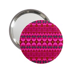 Boho Bright Pink Floral 2 25  Handbag Mirrors by SpinnyChairDesigns