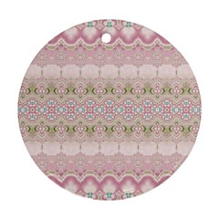 Boho Pastel Spring Floral Pink Ornament (round) by SpinnyChairDesigns