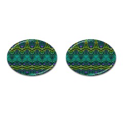 Boho Emerald Green Cufflinks (oval) by SpinnyChairDesigns