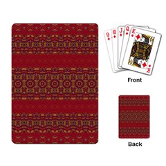 Boho Red Gold Playing Cards Single Design (rectangle) by SpinnyChairDesigns
