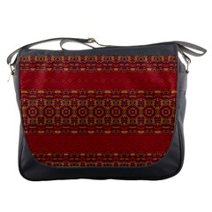 Boho Red Gold Messenger Bag by SpinnyChairDesigns