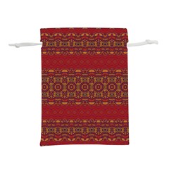 Boho Red Gold Lightweight Drawstring Pouch (m) by SpinnyChairDesigns