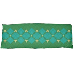 Boho Green Blue Checkered Body Pillow Case (dakimakura) by SpinnyChairDesigns