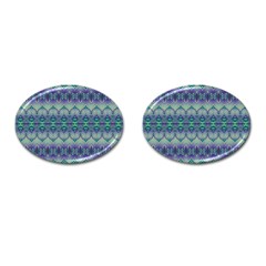 Boho Purple Teal Cufflinks (oval) by SpinnyChairDesigns