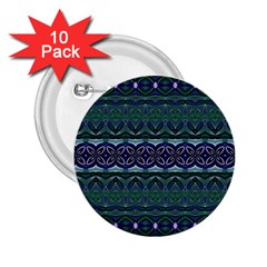 Boho Blue Green  2 25  Buttons (10 Pack) 