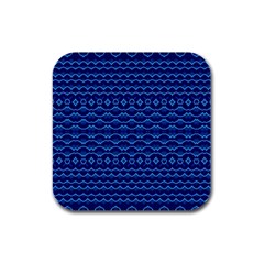 Cobalt Blue  Rubber Square Coaster (4 Pack)  by SpinnyChairDesigns