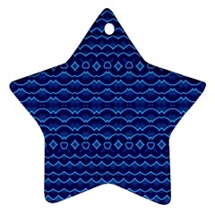 Cobalt Blue  Star Ornament (two Sides) by SpinnyChairDesigns