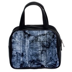 Faded Blue Texture Classic Handbag (two Sides) by SpinnyChairDesigns