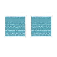 Boho Teal Stripes Cufflinks (square) by SpinnyChairDesigns