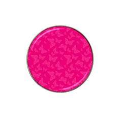 Magenta Pink Butterflies Pattern Hat Clip Ball Marker by SpinnyChairDesigns