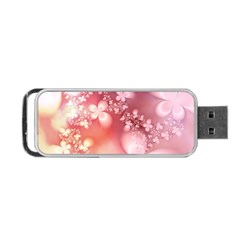 Boho Pastel Pink Floral Print Portable Usb Flash (two Sides) by SpinnyChairDesigns