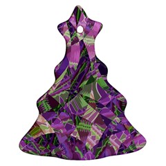 Boho Violet Mosaic Christmas Tree Ornament (two Sides) by SpinnyChairDesigns