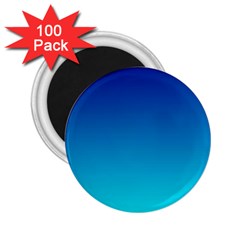 Aqua Blue And Indigo Ombre 2 25  Magnets (100 Pack)  by SpinnyChairDesigns