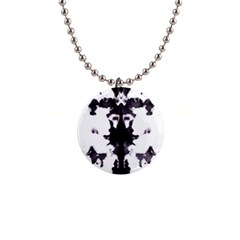 Rorschach Inkblot Pattern 1  Button Necklace by SpinnyChairDesigns